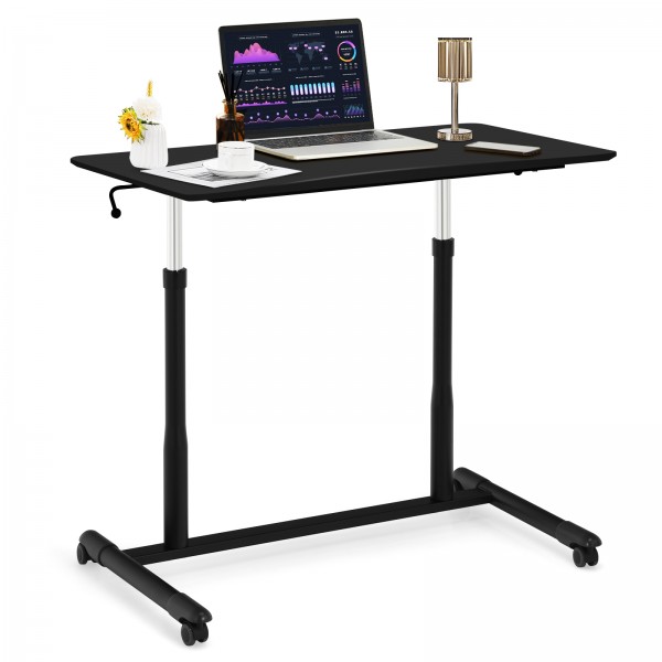 Height Adjustable Computer Desk Sit to Stand Rolling Notebook Table