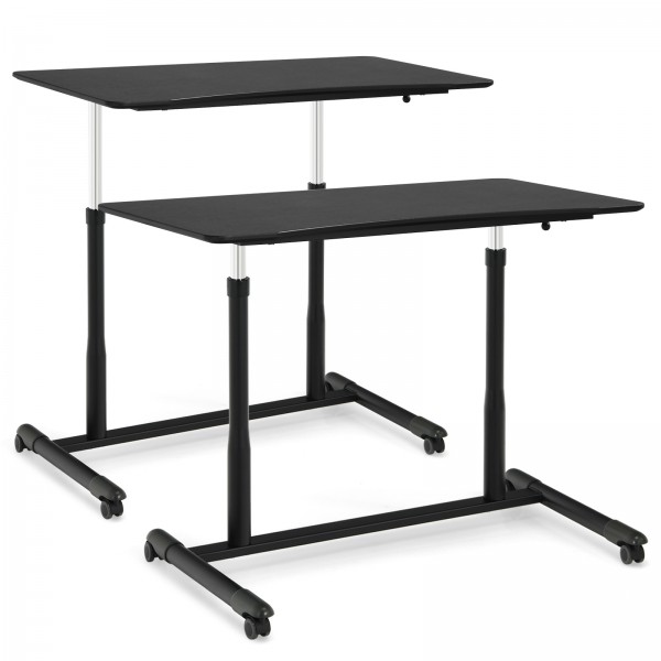 Height Adjustable Computer Desk Sit to Stand Rolling Notebook