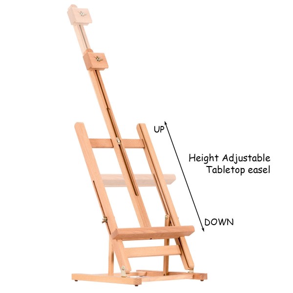 Adjustable and Foldable Holds Up to 23 Inches in Height Artists Kids Adults Table Easel Wooden Art Easel for Tabletop or Desktop Sharplace H-Frame Easel 